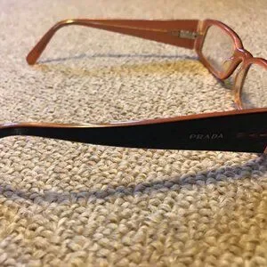 Vintage Y2K Prada Two Tone Black Orange Plastic Square Frame Eye Glasses Prada | Accessories | Vintage Y2k Prada Two Tone Black  main image 3